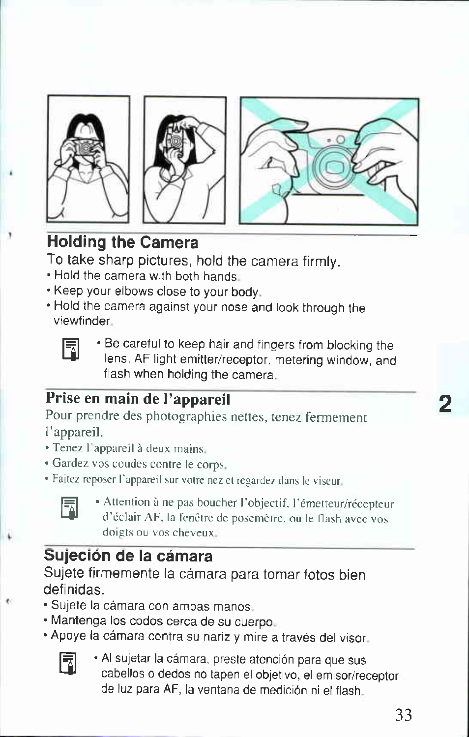 Prise en main de pappareil | Canon 80 Tele User Manual | Page 33 / 84