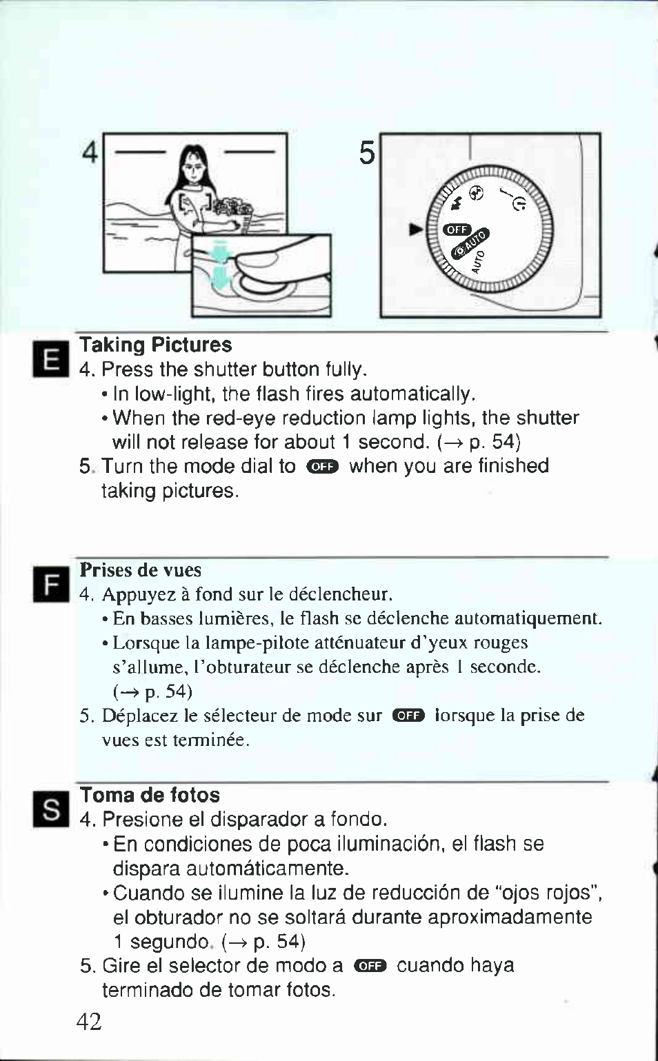Prises de vues | Canon 80 Tele User Manual | Page 42 / 84