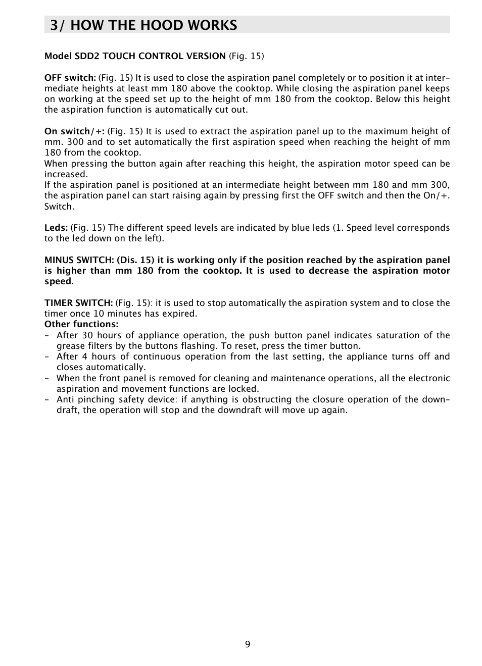 3/ how the hood works | Caple DD900 User Manual | Page 9 / 20
