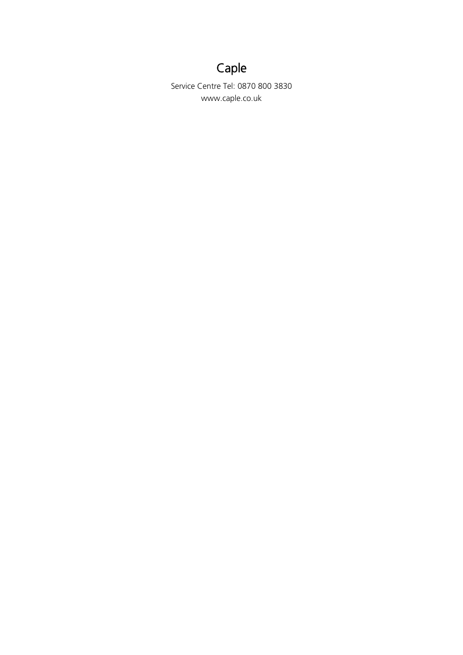 Caple | Caple AUF900 User Manual | Page 9 / 9