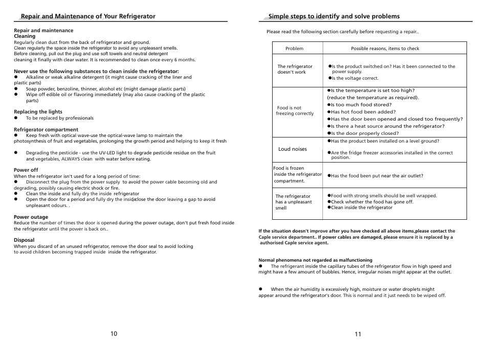 Caple CAFF40 User Manual | Page 8 / 9