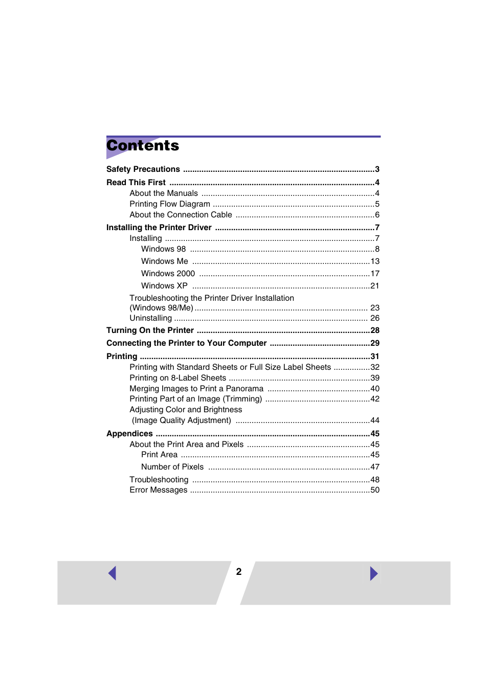 Canon CP 220 User Manual | Page 2 / 54