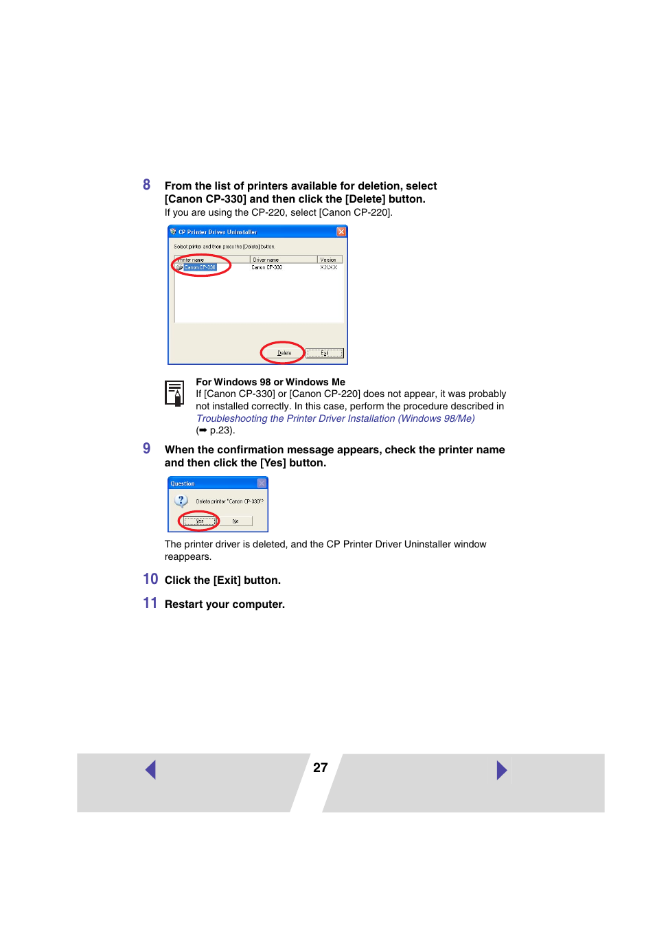 Canon CP 220 User Manual | Page 27 / 54