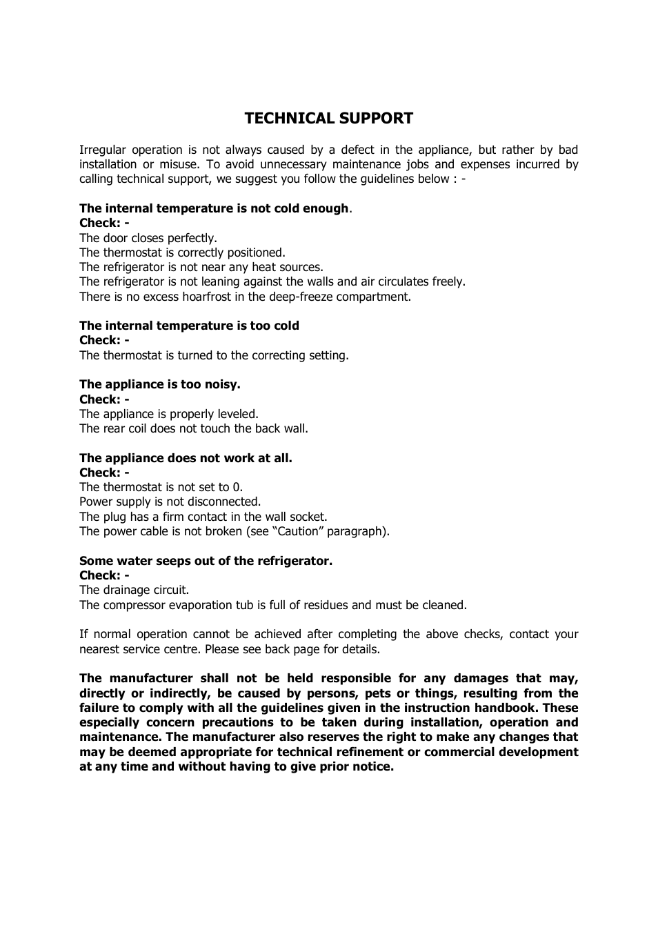 Technical support | Caple C195 53 User Manual | Page 11 / 15