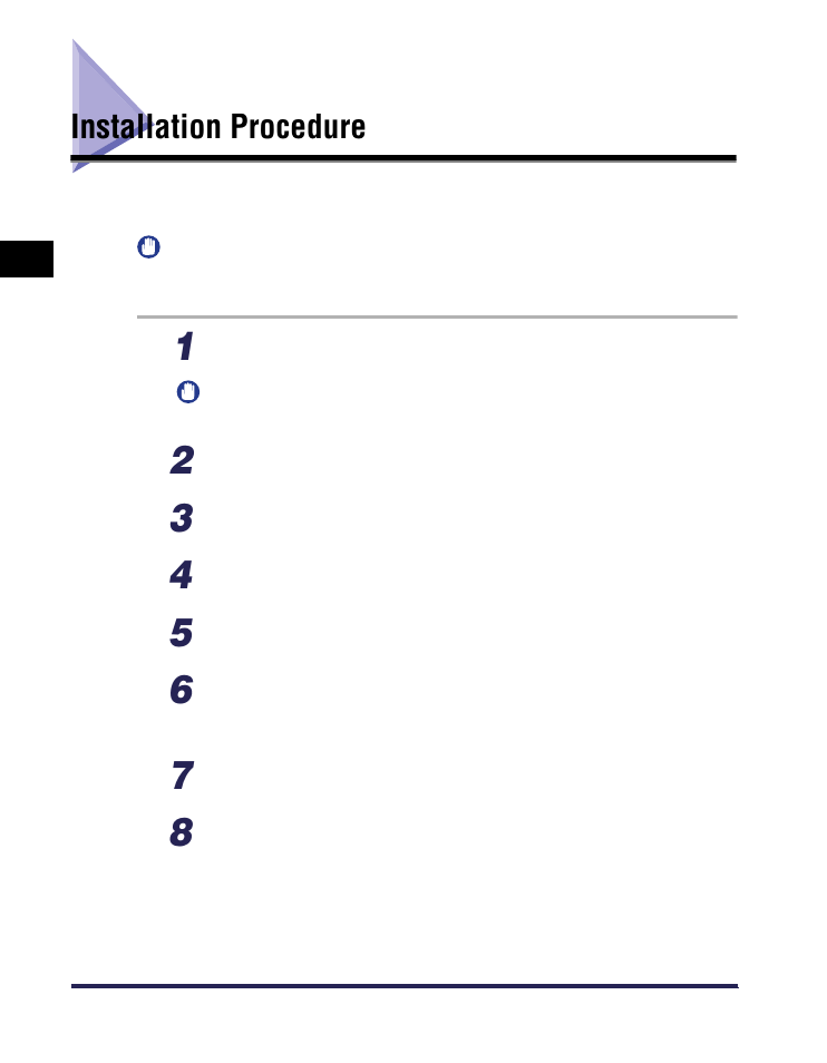 Installation procedure, Installation procedure -2 | Canon iR Series User Manual | Page 13 / 46