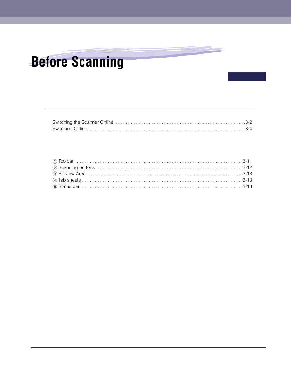 Chapter 3 before scanning, Chapter3, Before scanning | Canon iR Series User Manual | Page 18 / 46