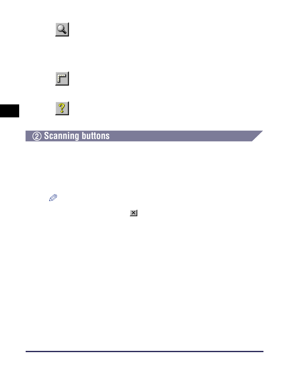 2 scanning buttons, Scanning buttons -12, 2scanning buttons | Canon iR Series User Manual | Page 29 / 46