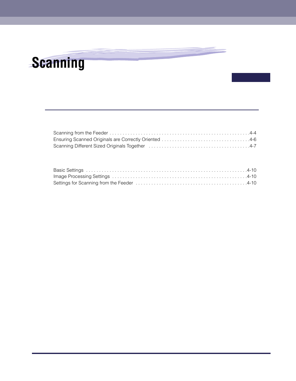 Chapter 4 scanning, Chapter4, Scanning | Canon iR Series User Manual | Page 32 / 46