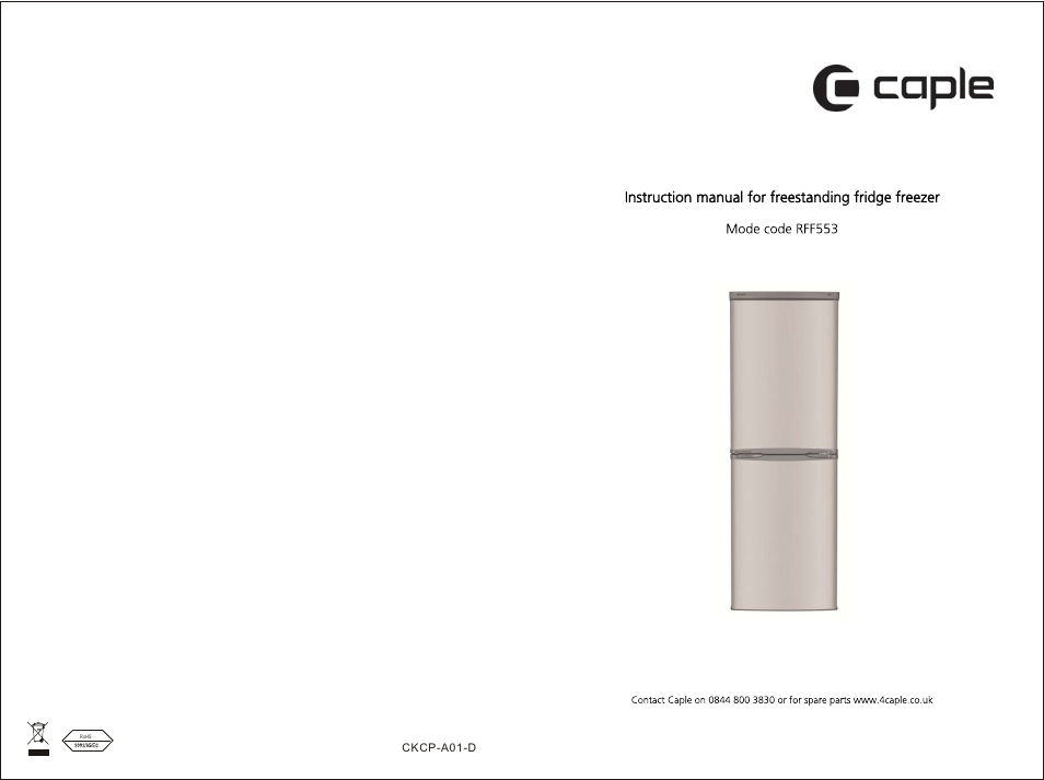 Caple RFF553 User Manual | 5 pages