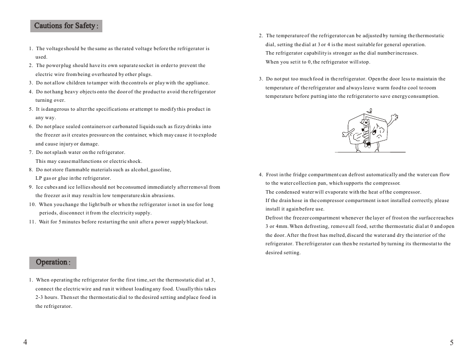 Ò³ãæ 4, Operation | Caple RFF553 User Manual | Page 4 / 5