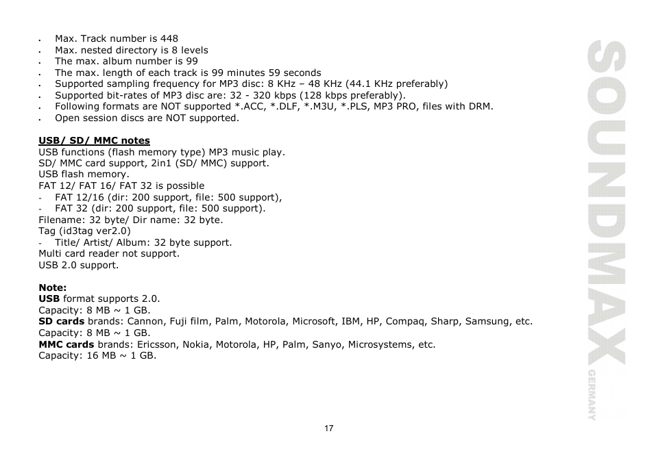 SoundMax SM-CMD2024 User Manual | Page 17 / 57