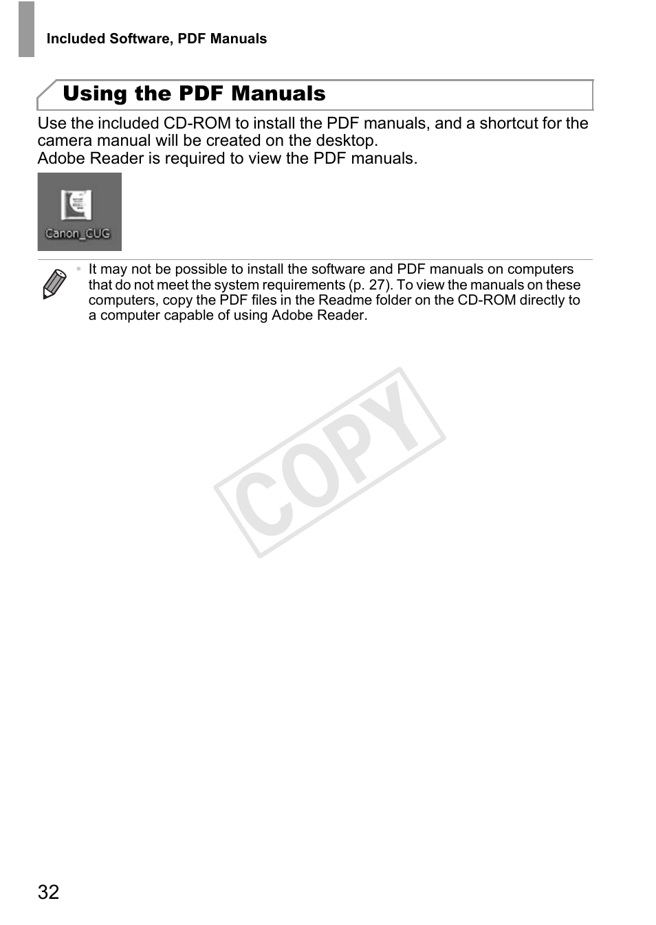 Cop y | Canon 500 HS User Manual | Page 31 / 217