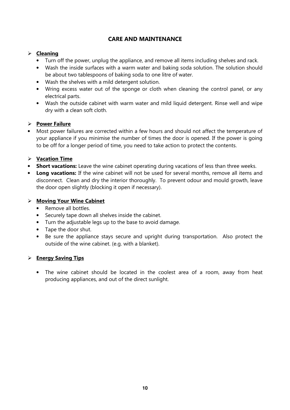 Caple WC6216 User Manual | Page 10 / 12