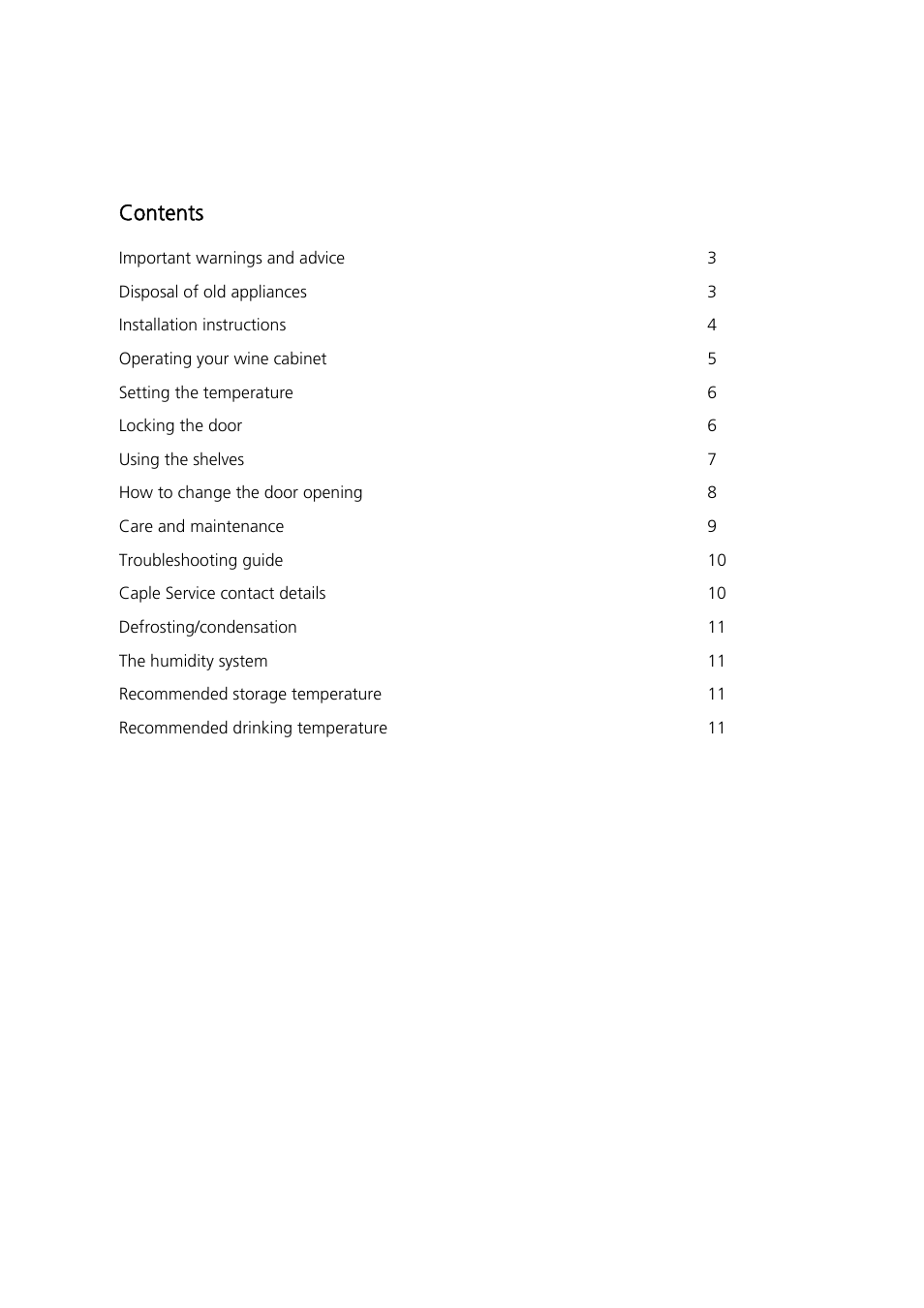 Caple WF1546 User Manual | Page 3 / 13