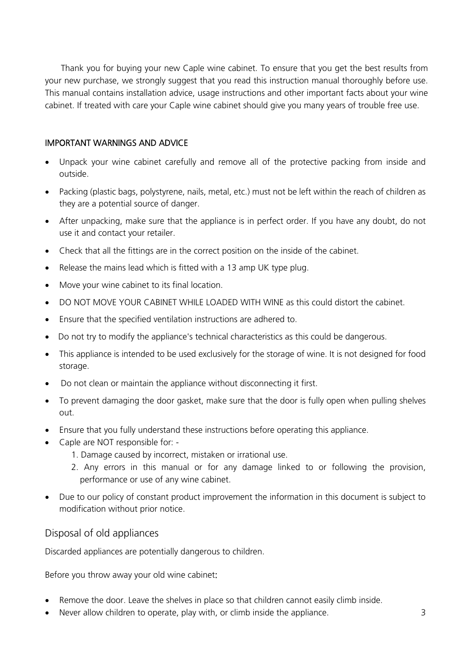 Caple WF1546 User Manual | Page 4 / 13