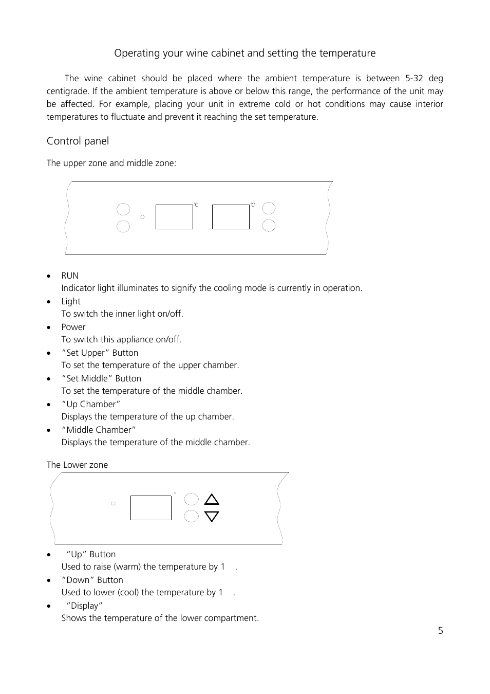 Control panel | Caple WF1546 User Manual | Page 6 / 13