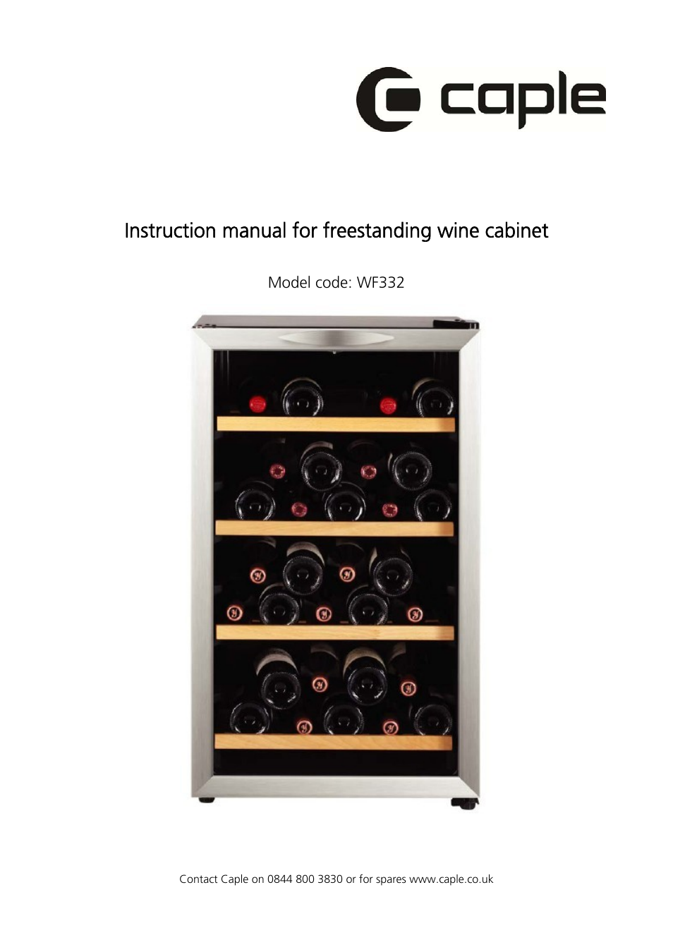 Caple WF332 User Manual | 9 pages