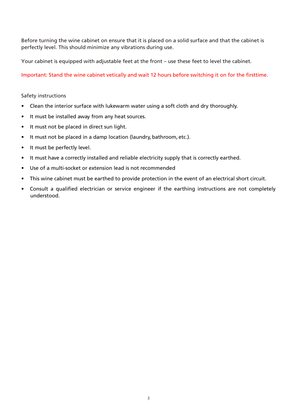 Caple WF121 User Manual | Page 3 / 8