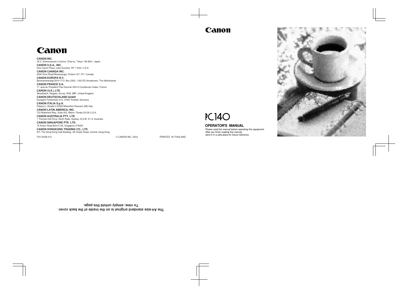 Canon PC 140 User Manual | 60 pages