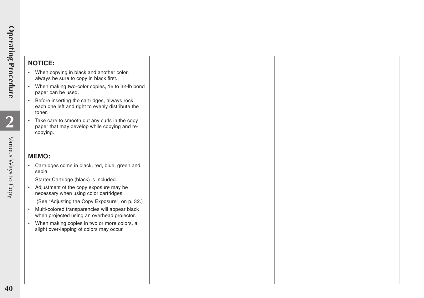 Operating procedure | Canon PC 140 User Manual | Page 42 / 60