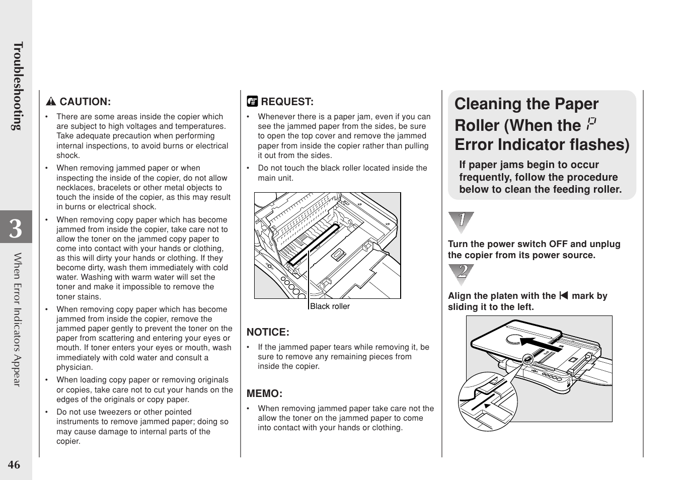 Troubleshooting | Canon PC 140 User Manual | Page 48 / 60