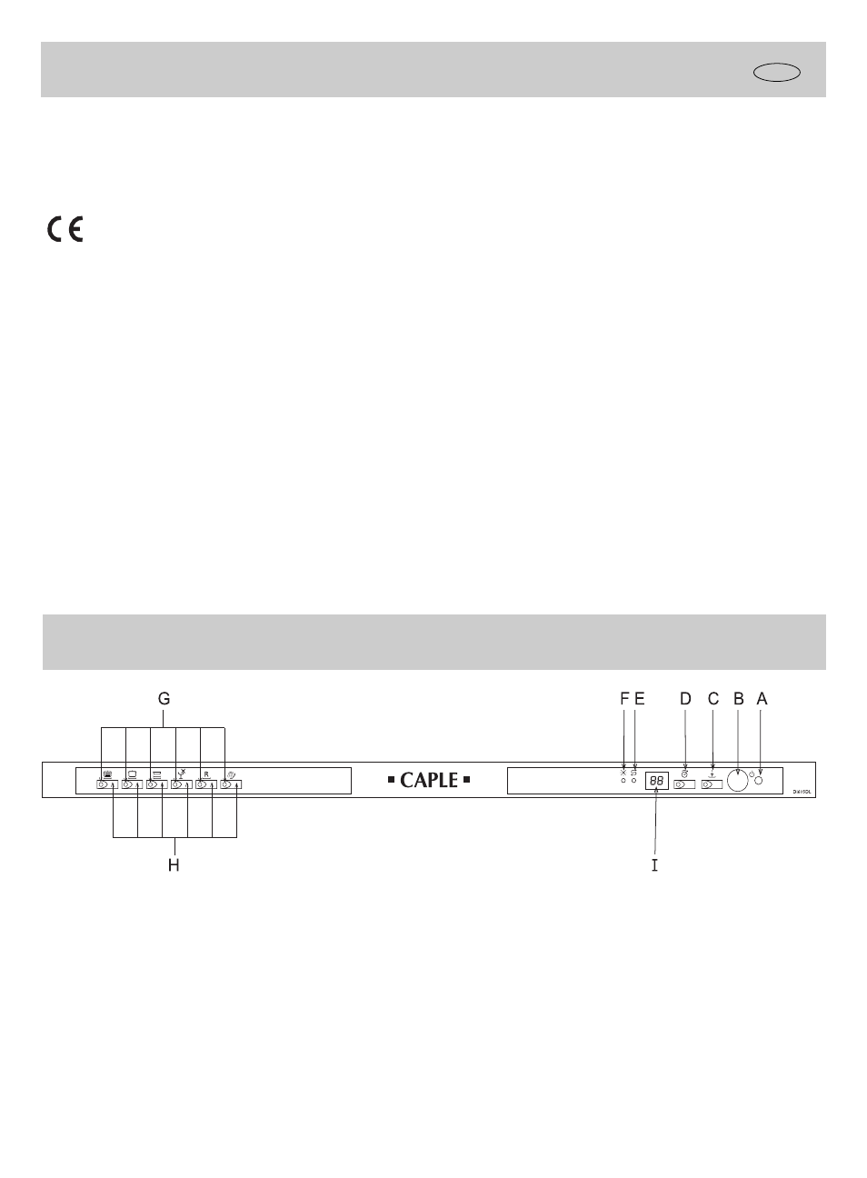 Close-up view (control panel), Safety is a good habit to get into | Caple Di605DL User Manual | Page 2 / 12