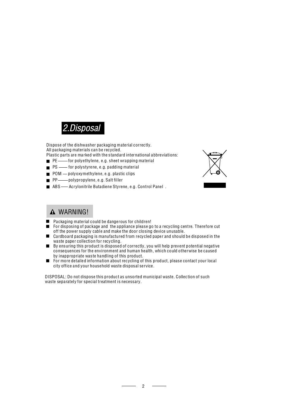 Warning | Caple Di614 User Manual | Page 4 / 29