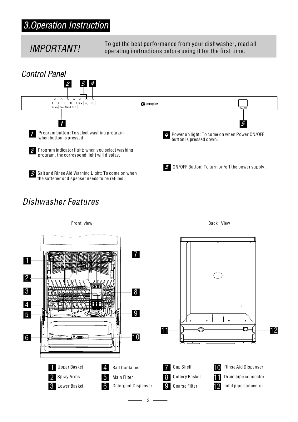 Caple Di614 User Manual | Page 5 / 29