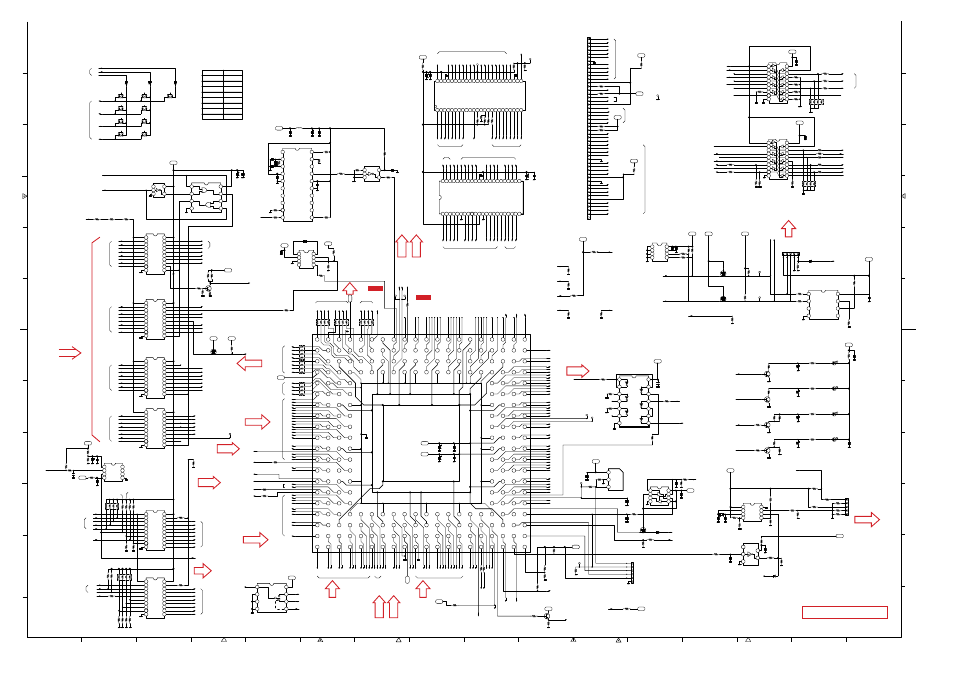 Main board, Scan converter (ic301), Sram flash rom | Lamp ballast, Vs v h s, Temp sensor, Top_view, Sch_mp6pa/pp6pa), Tpdvs tpdhs | Canon LV-7105E/D78-5133 User Manual | Page 128 / 134