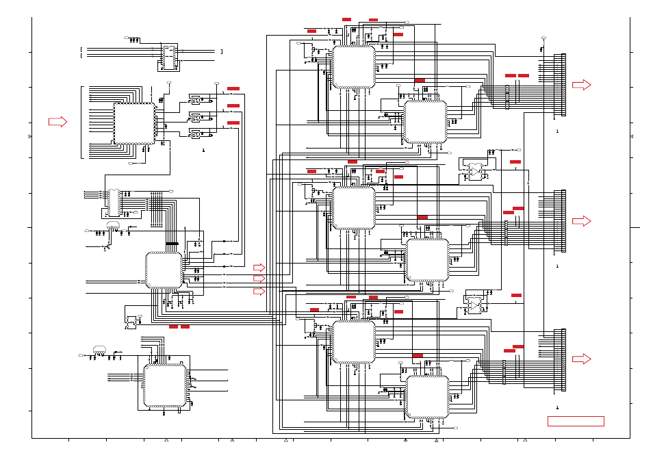 Main board, Component board "k3r, Component board "k3g | Component board "k3b, Scan converter (ic301) r g b, Ttl/ecl level shift, Psig drive, D/a converter, R-sample & hold-1, R-sample & hold-2 | Canon LV-7105E/D78-5133 User Manual | Page 129 / 134