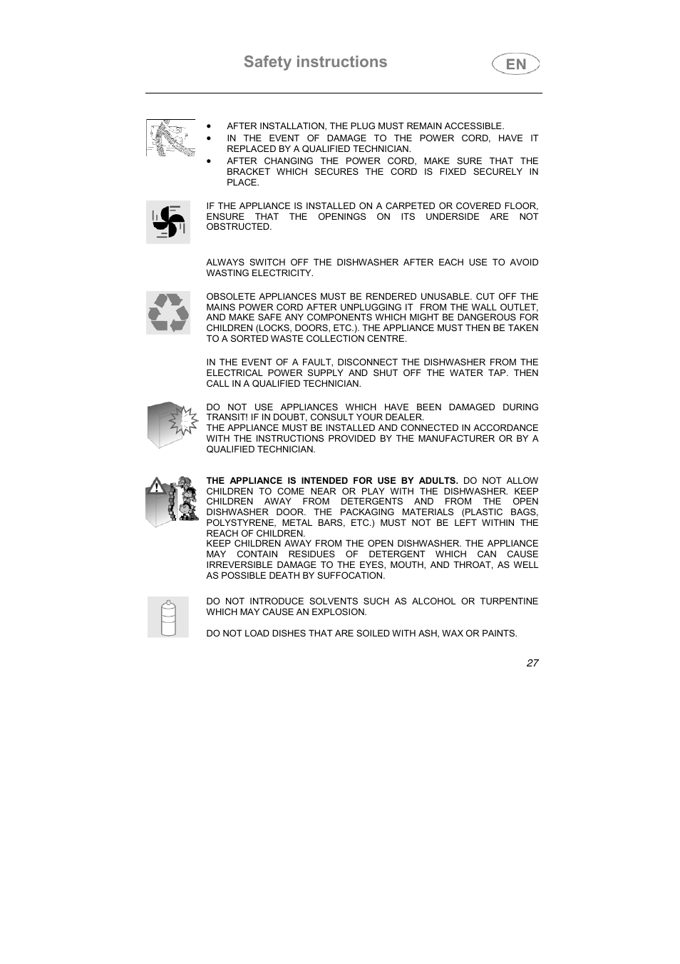 Safety instructions | Caple Di453 User Manual | Page 14 / 34