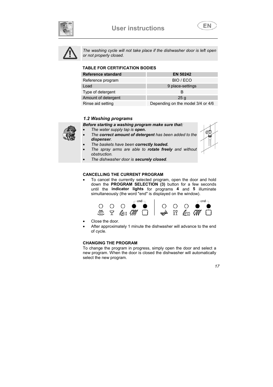 User instructions | Caple Di453 User Manual | Page 6 / 34