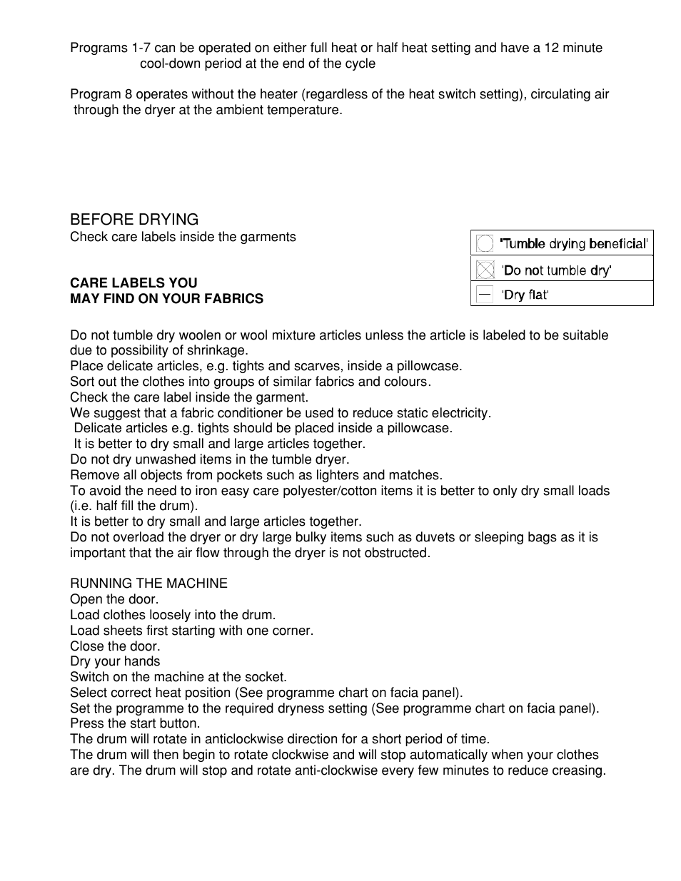 Drying your laundry | Caple TDi110 User Manual | Page 7 / 12