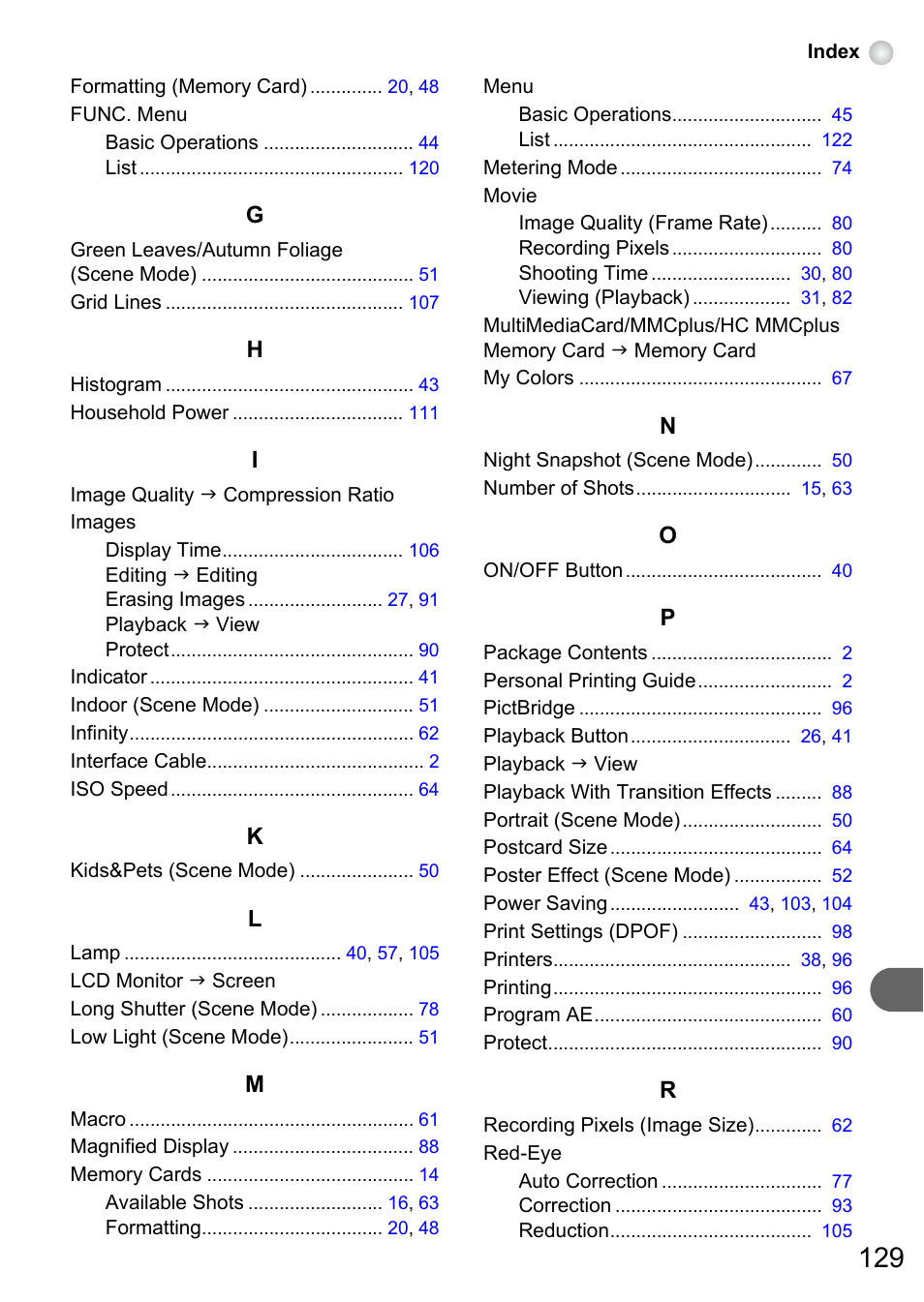 Canon PowerShot A495 User Manual | Page 129 / 131