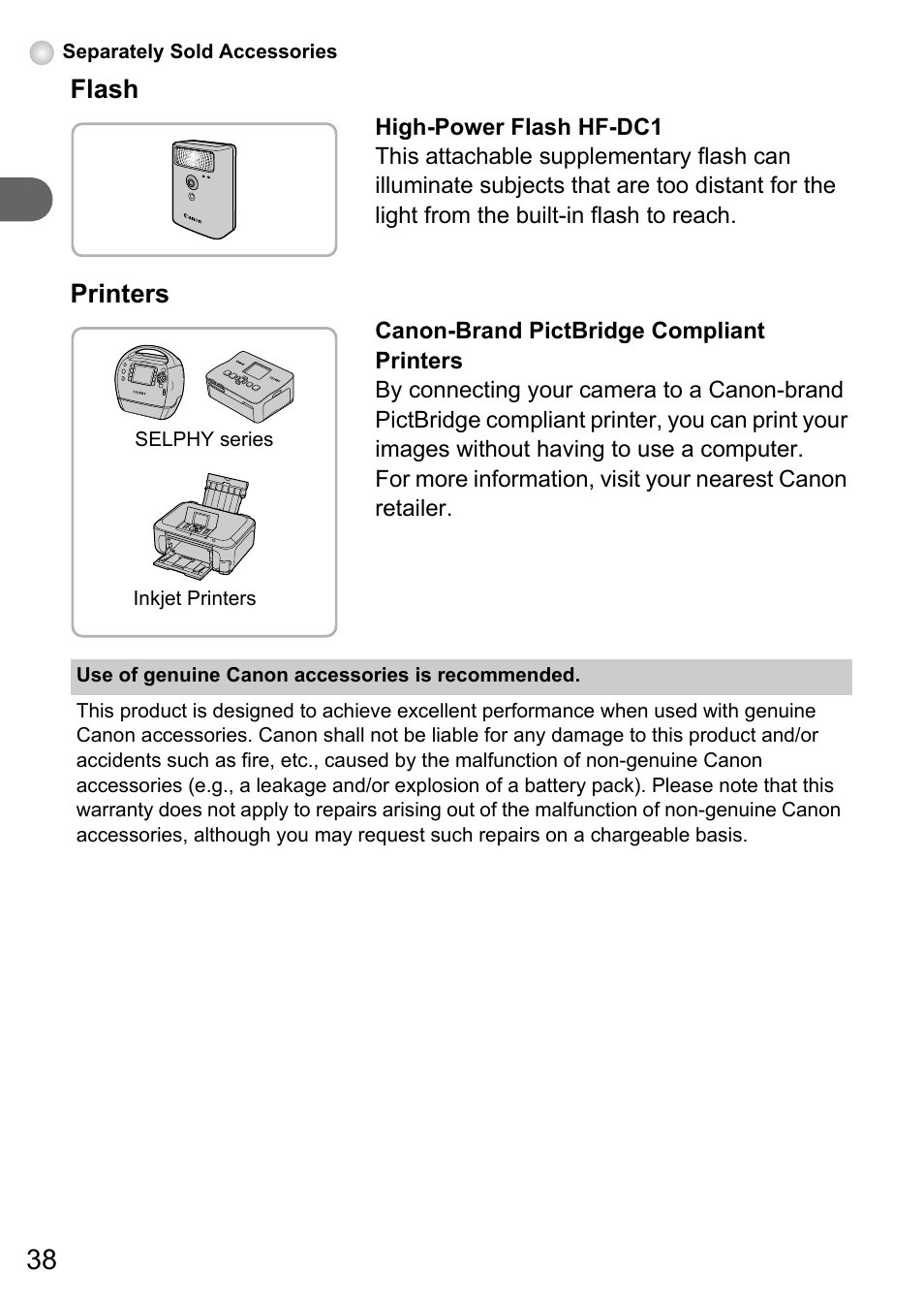 Canon PowerShot A495 User Manual | Page 38 / 131