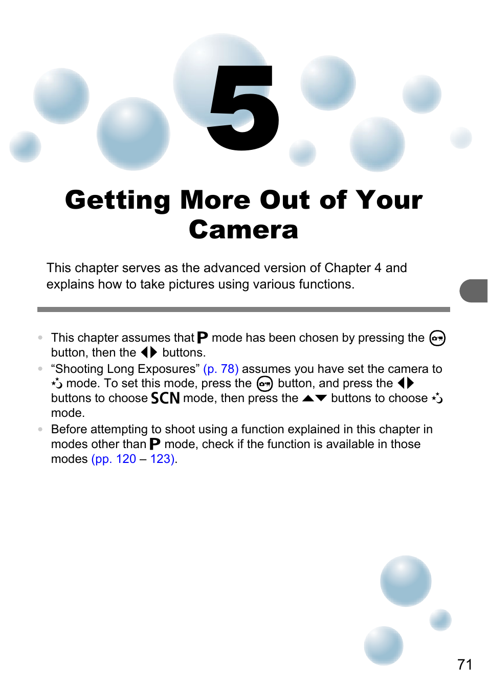 5 getting more out of your camera, Getting more out of your camera | Canon PowerShot A495 User Manual | Page 71 / 131
