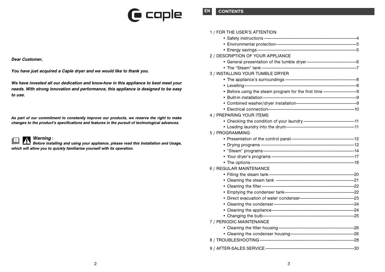 Caple TDF200 User Manual | Page 2 / 17