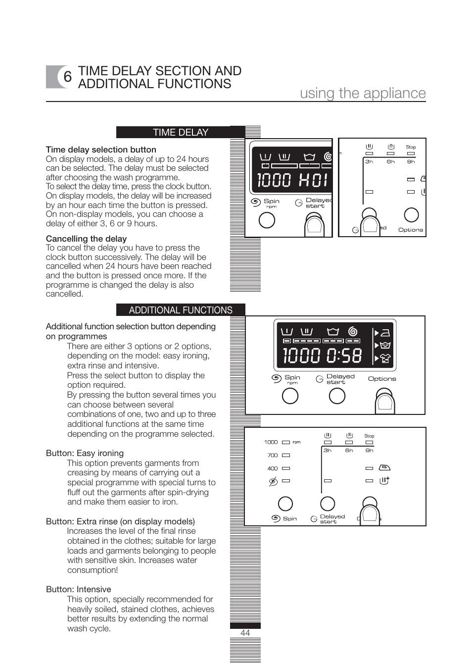 Using the appliance | Caple WMF1020 User Manual | Page 17 / 25