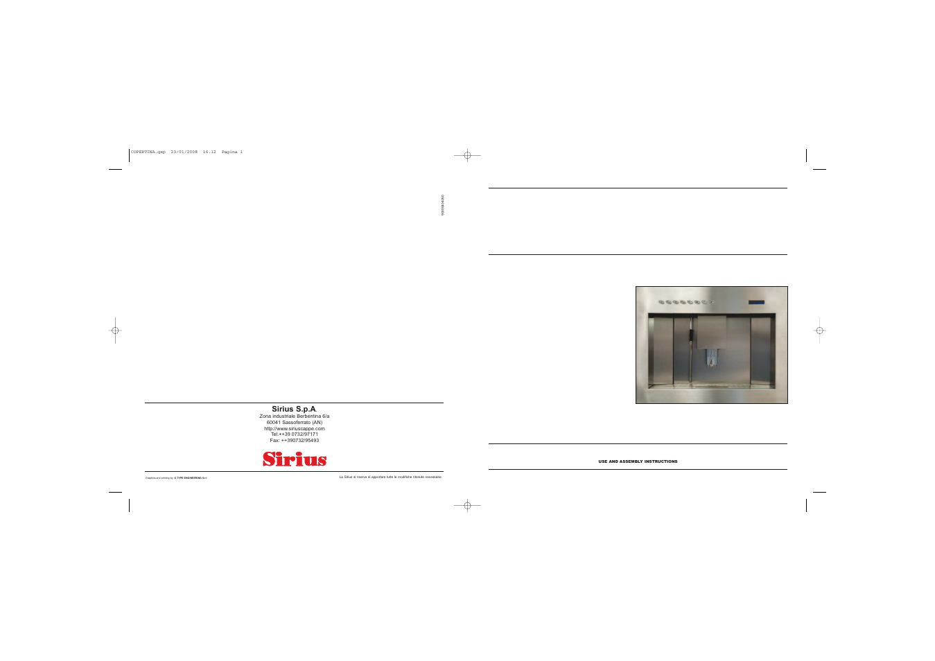 Cm400fa, Sirius s.p.a | Caple CM400FA User Manual | Page 2 / 34