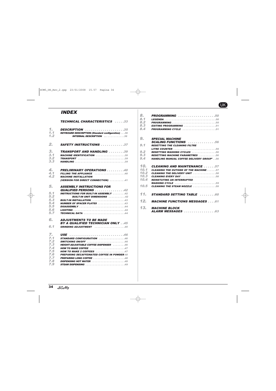 Index | Caple CM400FA User Manual | Page 4 / 34