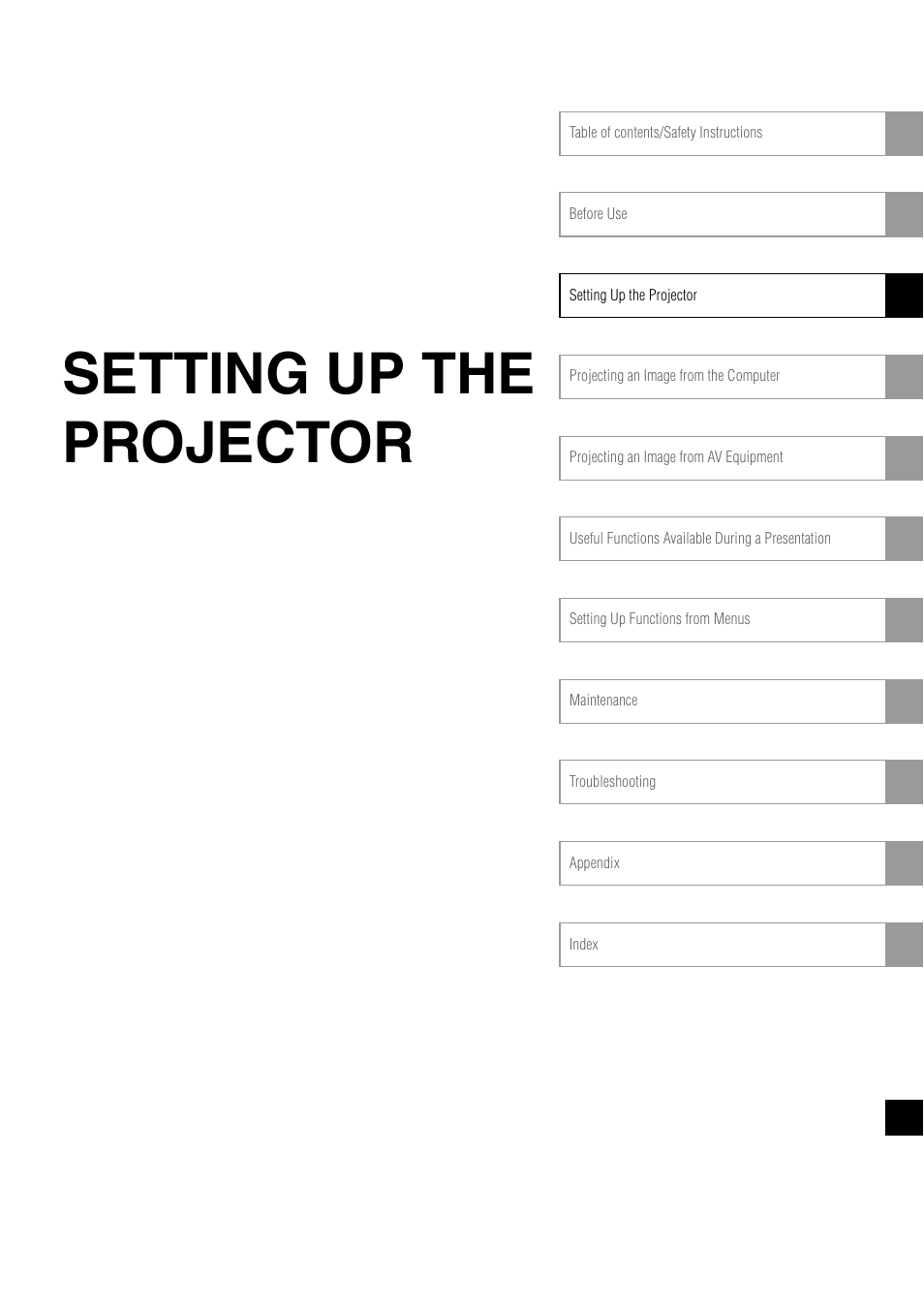 Setting up the projector | Canon REALiS SX60 User Manual | Page 29 / 141