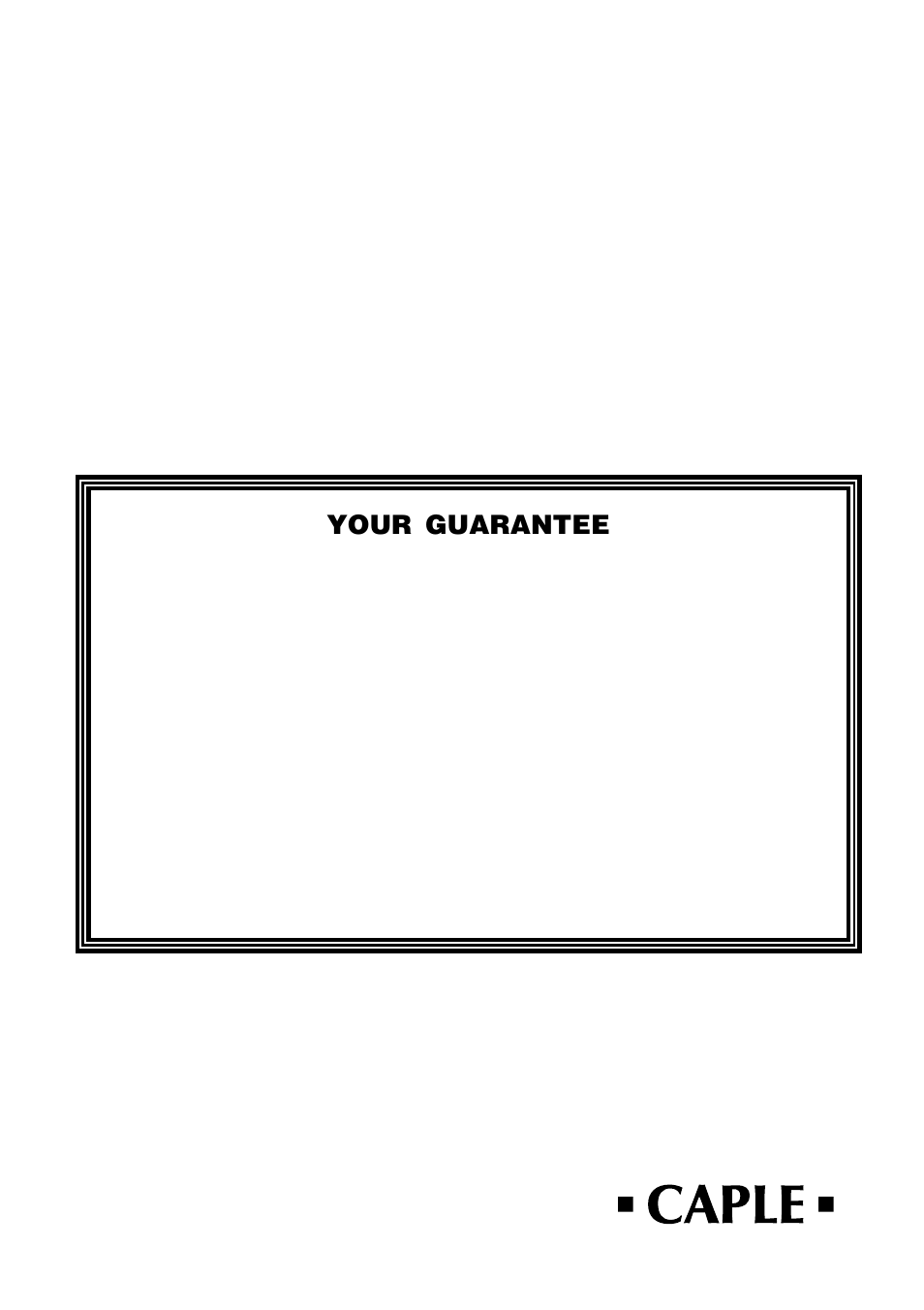 Your guarantee | Caple CR1003SS User Manual | Page 40 / 40