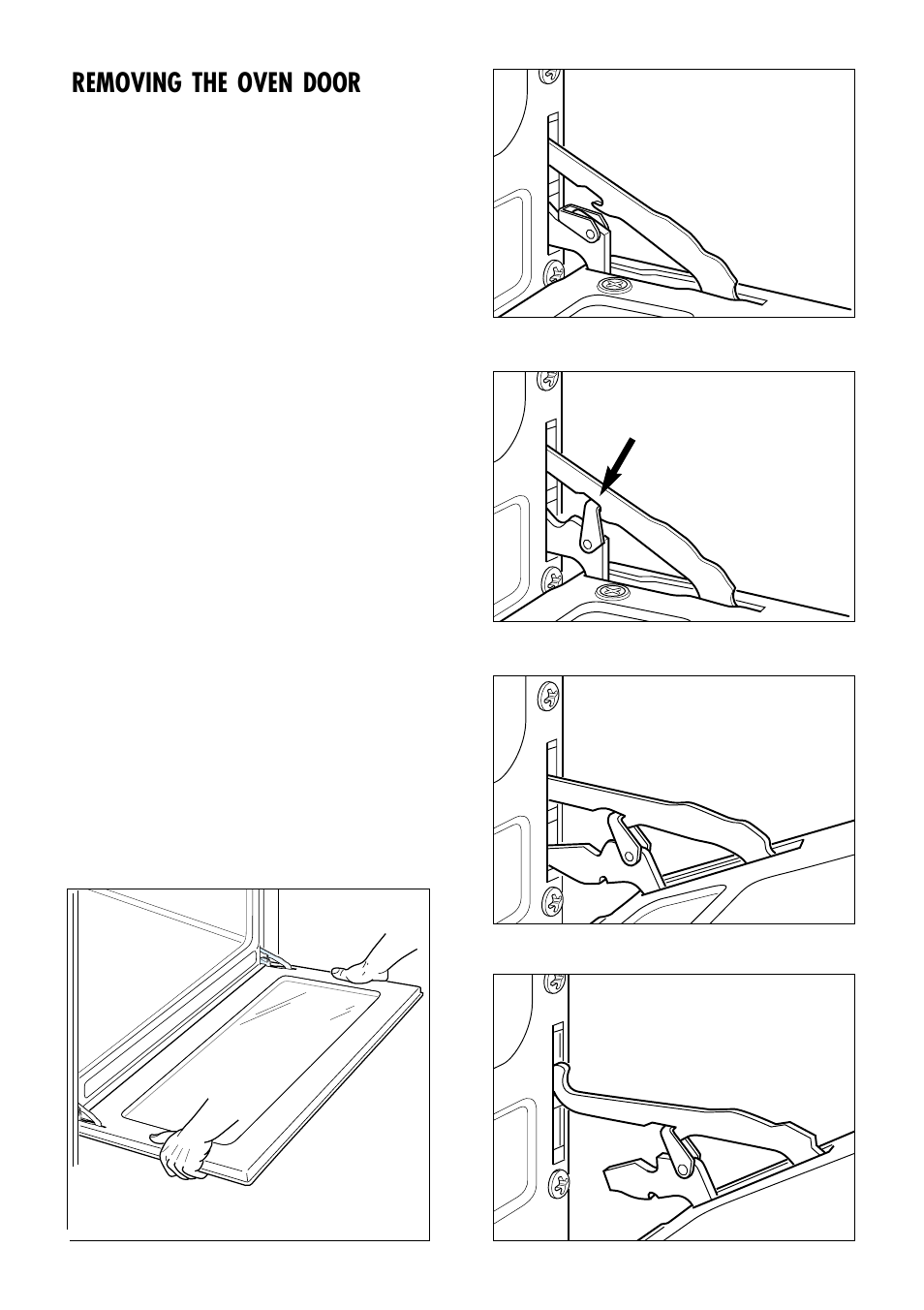 Removing the oven door | Caple CR910SS User Manual | Page 32 / 36