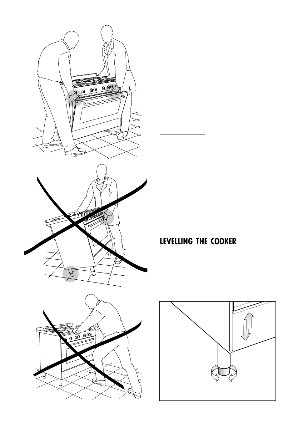 Levelling the cooker | Caple CR910SS User Manual | Page 8 / 36