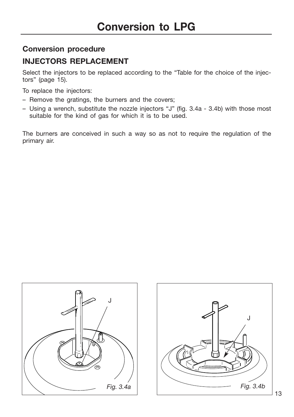 Conversion to lpg | Caple CR9201AN User Manual | Page 13 / 44