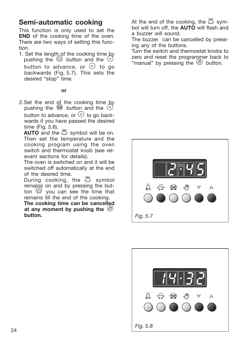 Semi-automatic cooking | Caple CR9201AN User Manual | Page 24 / 44