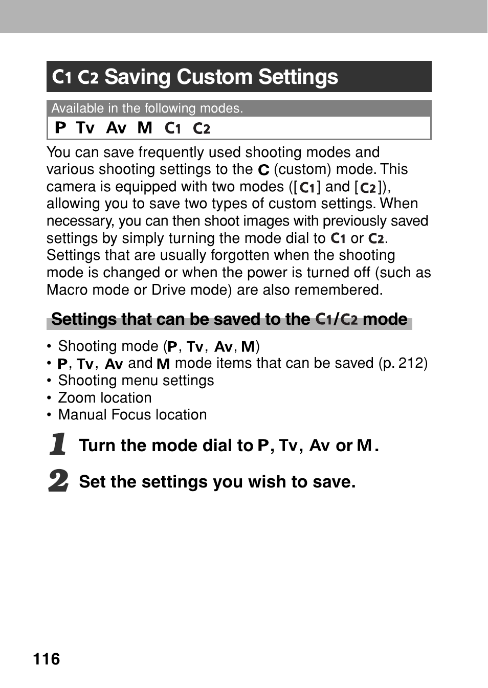 Saving custom settings | Canon A80 User Manual | Page 120 / 218