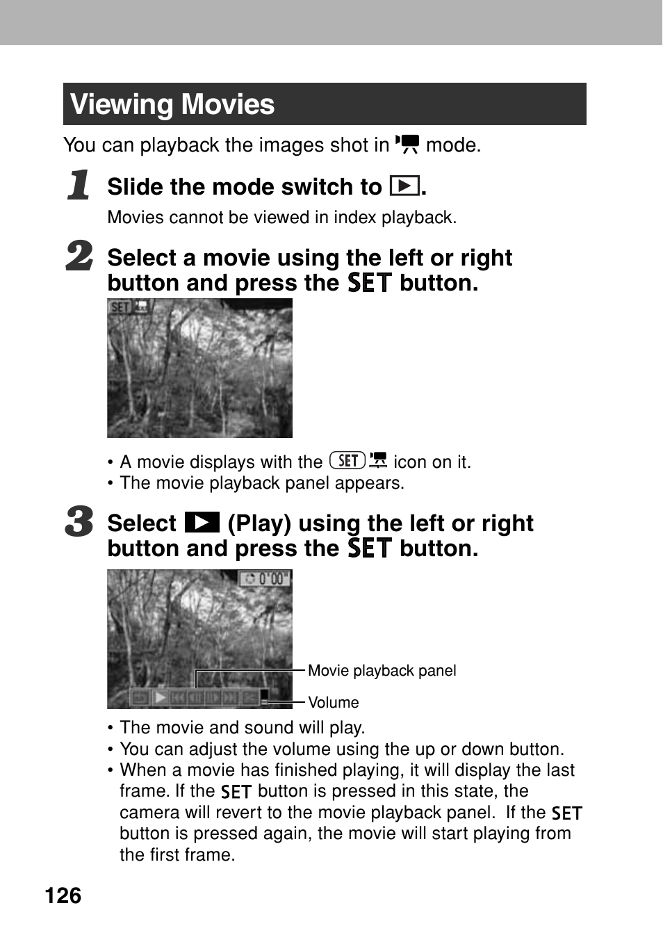 Viewing movies | Canon A80 User Manual | Page 130 / 218