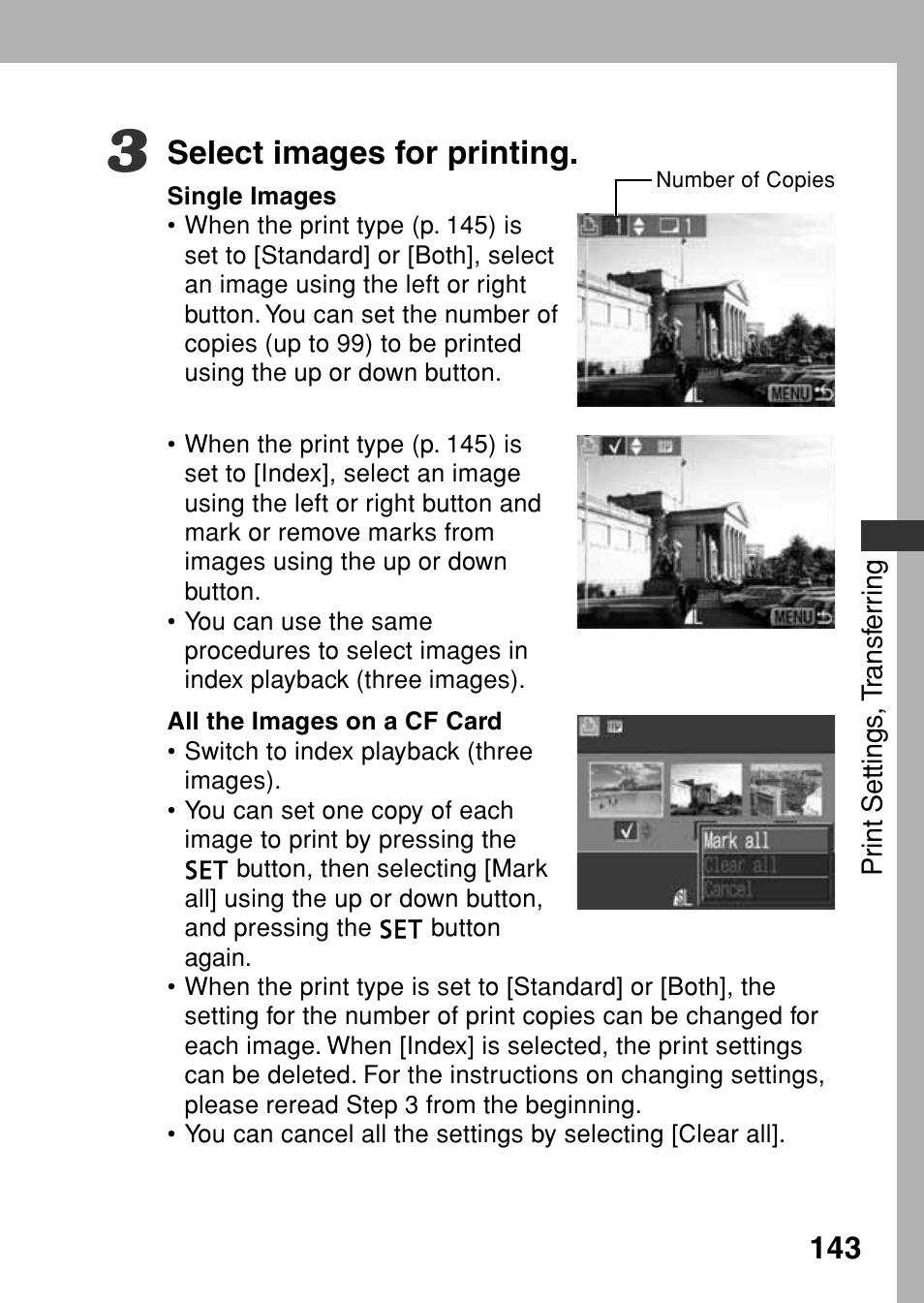 Select images for printing | Canon A80 User Manual | Page 147 / 218