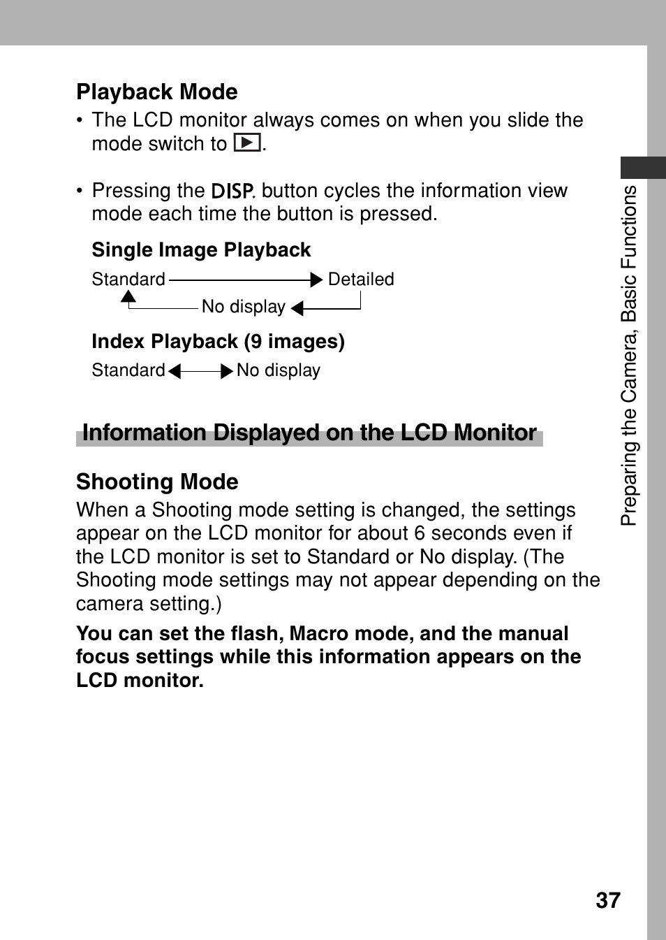 Information displayed on the lcd monitor | Canon A80 User Manual | Page 41 / 218